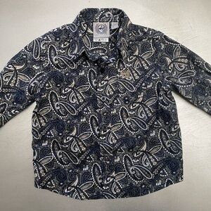 Cinch Kids Blue Paisley Button Down Shirt